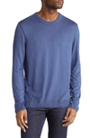 Hugo Boss Leno-p Merino Wool Crewneck Sweater In Bright Blue