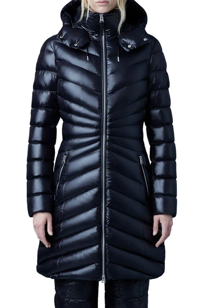 Mackage Camea Lustrous Lightweight Down Coat In Black