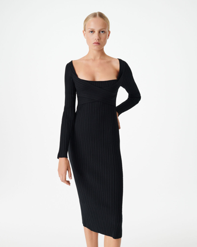 Iro Ribbed-knit Midi Dress In Black