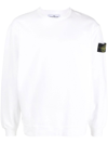 Stone Island Wool Blend Sweatshirt With Iconic Logo Patch And Timeless Design In White