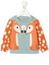 Stella Mccartney Multicolor Sweatshirt For Baby Girl With Animal Print In Orange