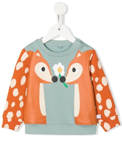 Coperni Multicolor Sweatshirt For Baby Girl With Animal Print In Orange