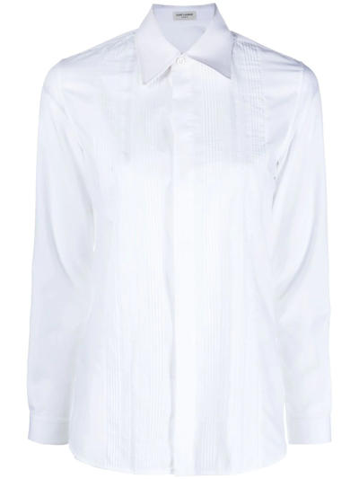 Saint Laurent Long-sleeve Shirt In White