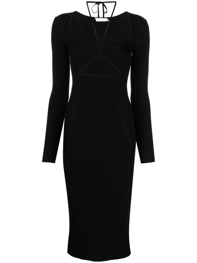 Jonathan Simkhai Cut-out Knitted Midi Dress In Black