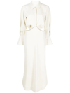 Simkhai Diamante-embroidered Long-sleeve Midi Dress In Nougat