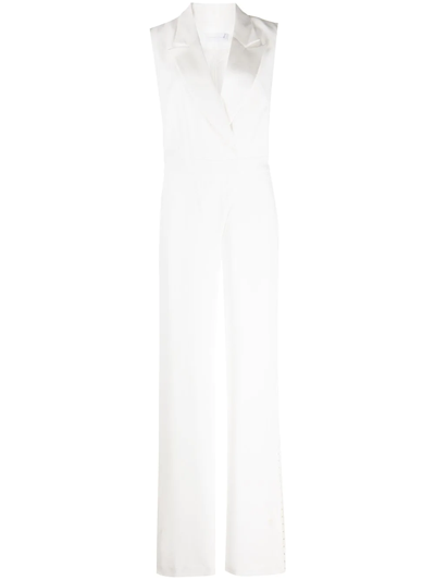 Jonathan Simkhai Reyna Sleeveless Tailored Straight-leg Jumpsuit In White