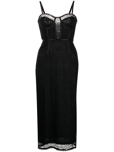 Jonathan Simkhai Standard Roslyn Lace-embellished Midi Dress In Black