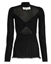 3.1 Phillip Lim Twist Cut-out Cotton-blend Turtleneck Top In Black