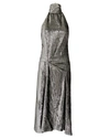 Isabel Marant Naionea Draped Lamé Halterneck Dress In Silver
