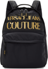 VERSACE JEANS COUTURE BLACK LOGO BACKPACK