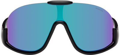 Moncler Black Visseur Sunglasses In 01x Black / Iridesce
