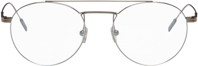 Zegna Silver Leggerissimo Glasses In Shiny Gunmetal