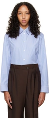The Row Sisilia Striped Cotton-poplin Shirt In Blue