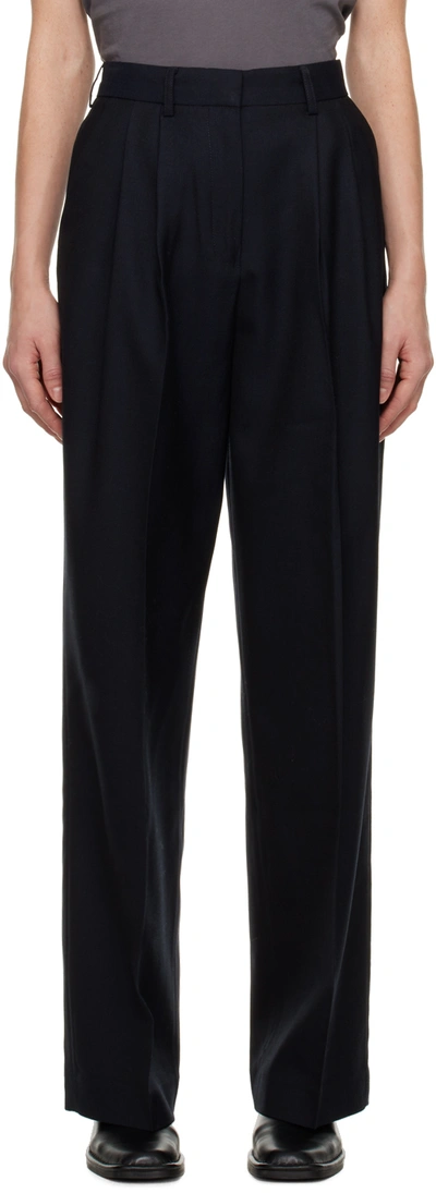 House Of Dagmar Navy Valentina Trousers In Black