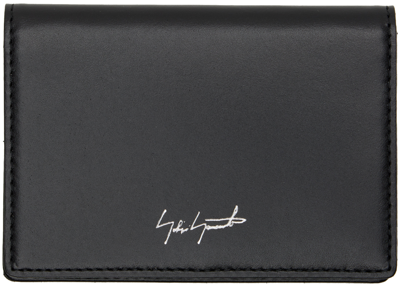 Yohji Yamamoto Black Leather Card Holder In 1 Black