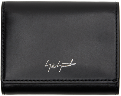 Yohji Yamamoto Black Compact Trifold Wallet In 1 Black