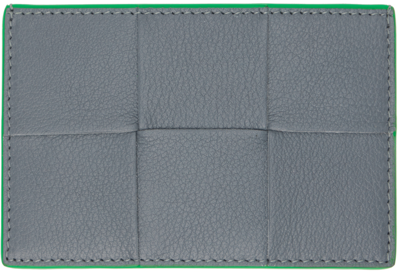 Bottega Veneta Gray Credit Card Holder In Thunder Silver