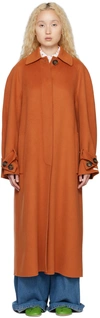 Sportmax Wool And Cashmere Coat In Orange