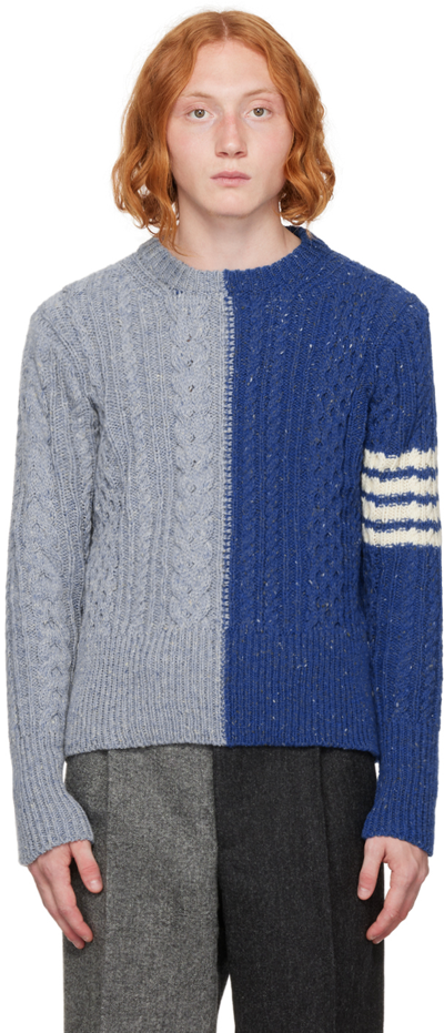 Thom Browne Blue 4-bar Sweater In 473 Light Blue