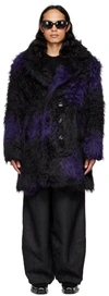 Needles Pea Coat - Acrylic Fur / Blurred Dot In 0099 Black