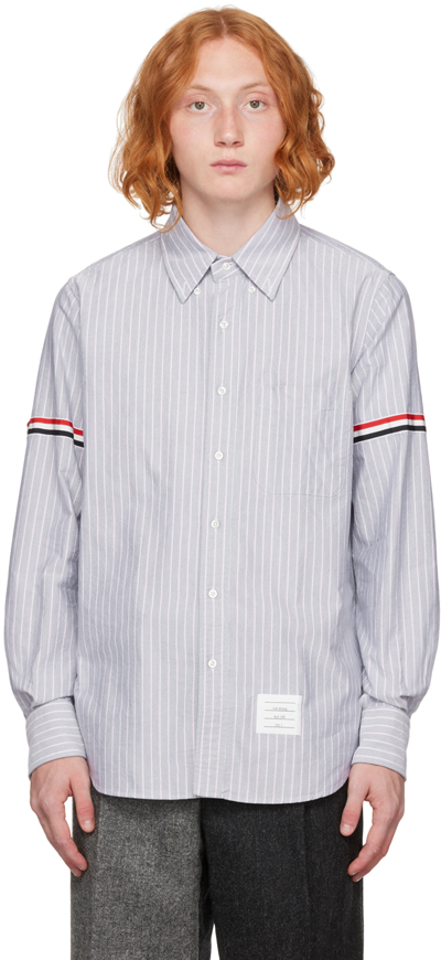 Thom Browne Gray Armband Shirt In 415 Navy