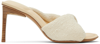 Jacquemus Bagnu Twisted-strap Cotton And Leather Mules In 110 Off-white
