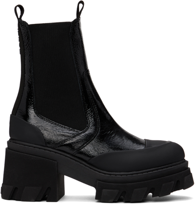 Ganni Black Cleated Chelsea Boots