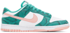 Nike Green Dunk Low Sneakers In Washed Teal/bleached