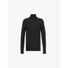 Polo Ralph Lauren Logo-embroidered Turtleneck Wool And Cashmere-blend Jumper In Dark Granite
