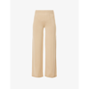 Max Mara Pantalone Dalla Gamba Ampia Tay In Misto Cotone Avorio Donna In Albino