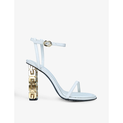 Givenchy G Cube Lambskin Ankle-strap Sandals In White