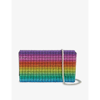 Amina Muaddi Paloma Crystal-embellished Clutch Bag In Black/ Rainbow