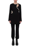 Simkhai Katharine Diamante Embroidery Long Sleeve Minidress In Black
