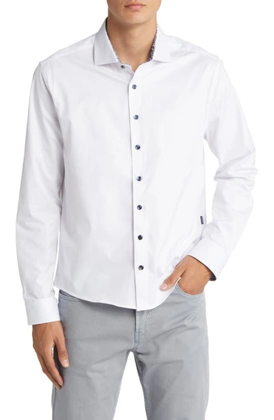 Stone Rose Dry Touch® Performance Button-up Shirt In White