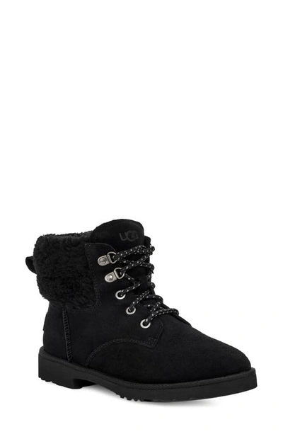 Ugg Women's Romely Heritage Lace-up Plush-cuff Boots In Black