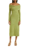 Cult Gaia Zennie Long Sleeve Midi Sweater Dress In Pine
