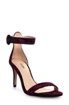 L'agence Gisele Velvet High-heel Sandals In Burgundy Velvet