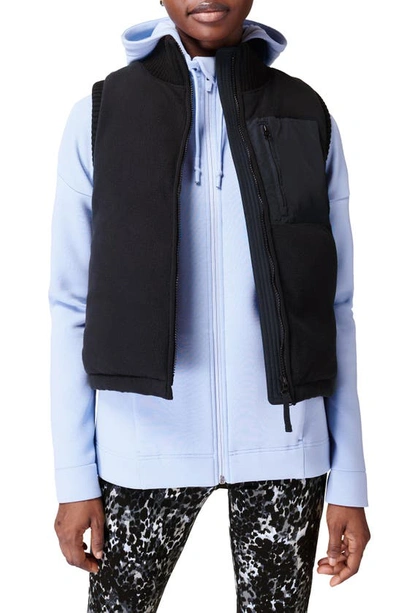 Sweaty Betty Black Venture Padded Fleece Gilet