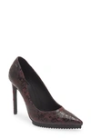 Dkny Carisa Pointed Toe Pump In Bordeaux Cracked Leather