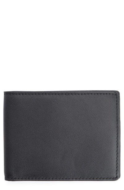 Royce New York Personalized Slim Bifold Wallet In Black- Deboss