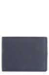 Royce New York Personalized Slim Bifold Wallet In Navy Blue- Deboss