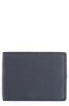 Royce New York Personalized Slim Bifold Wallet In Navy Blue- Gold Foil