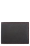 Royce New York Personalized Slim Bifold Wallet In Red- Gold Foil