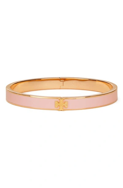 Tory Burch Kira Enamel Hinge Bracelet In Tory Gold / Brilliant Red