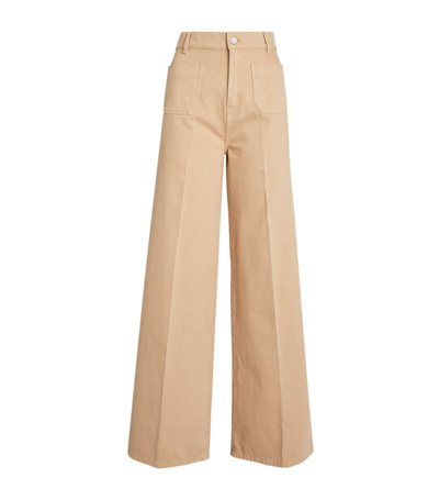 Joseph Morisset Wide-leg High-rise Woven Trousers In Sand