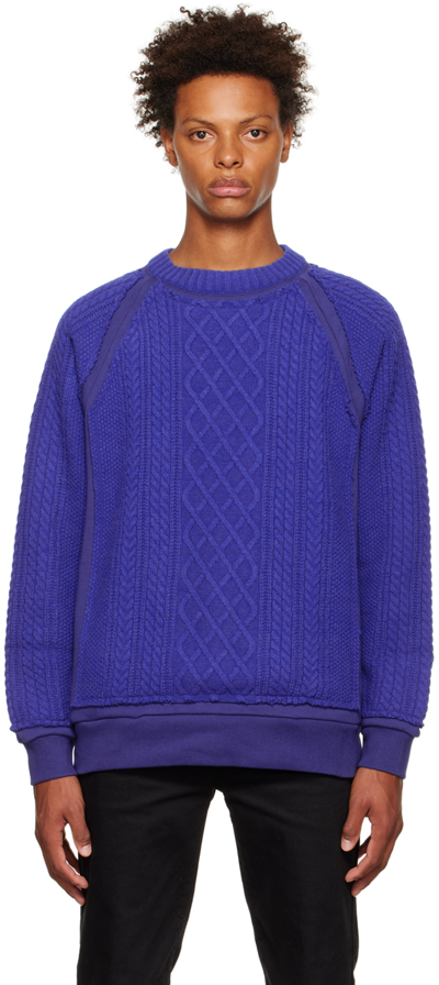 Undercoverism Cable-knit Detail Jumper In Blau