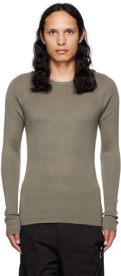 Label Under Construction Gray Thermal Sweater In Mud