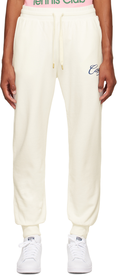 Casablanca White Embroidered Lounge Pants In Caza