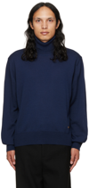Recto Navy Roll Neck Turtleneck In Navy