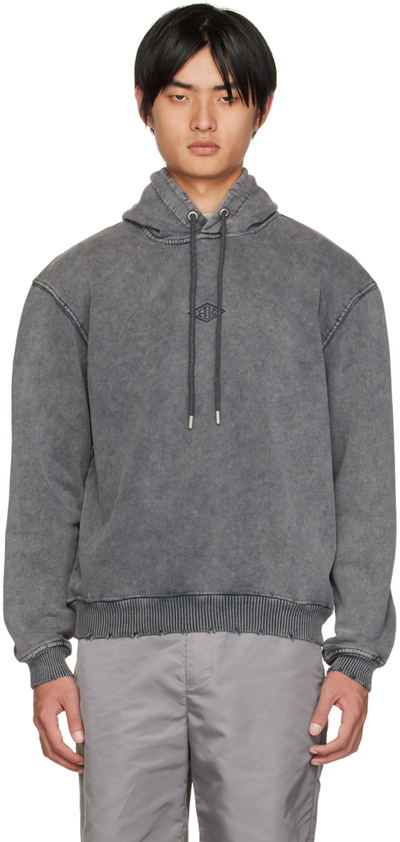 Han Kjobenhavn Embroidered-logo Cotton Hoodie In Grey